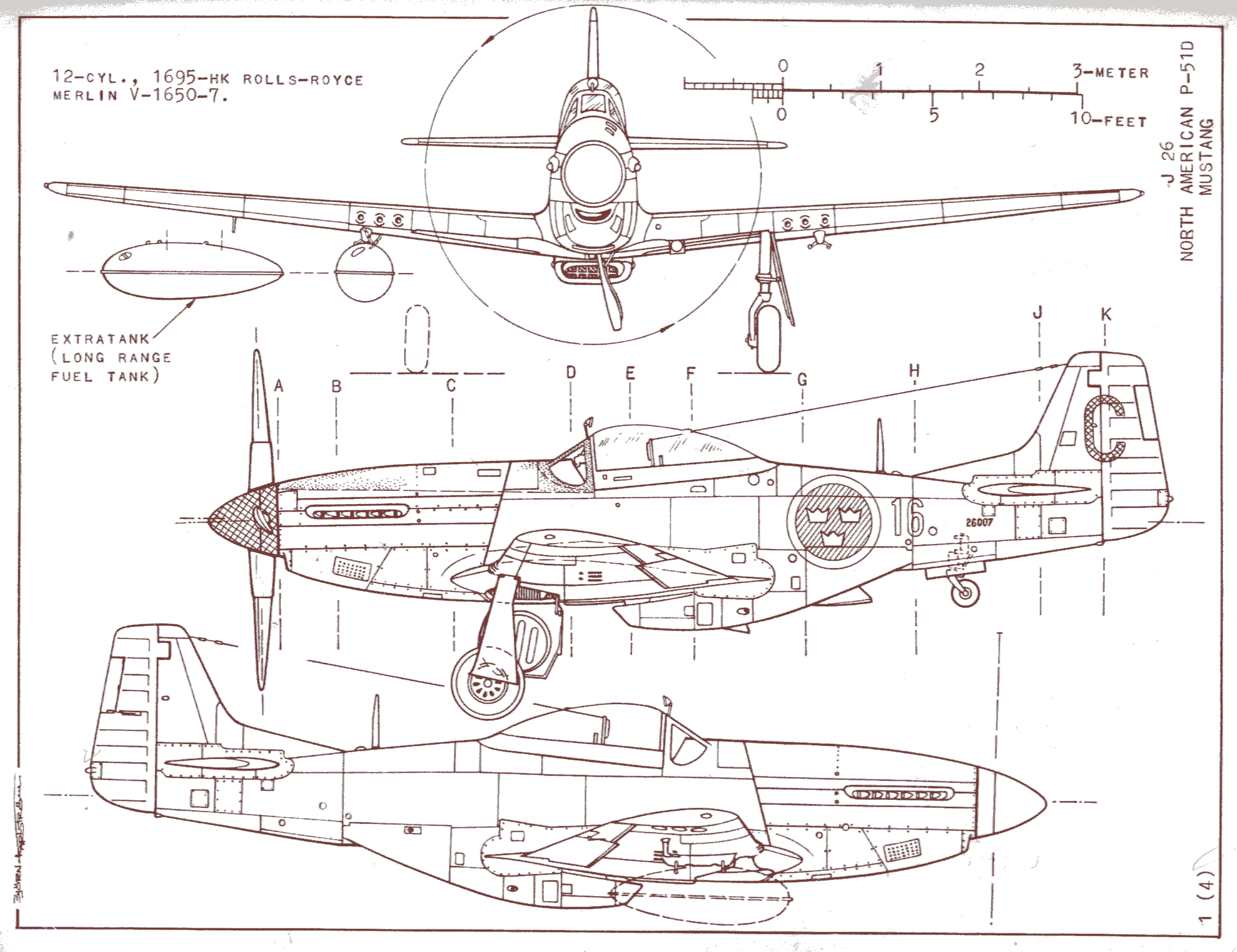 P 51 mustang north american самолёт Мустанг чертежи технические