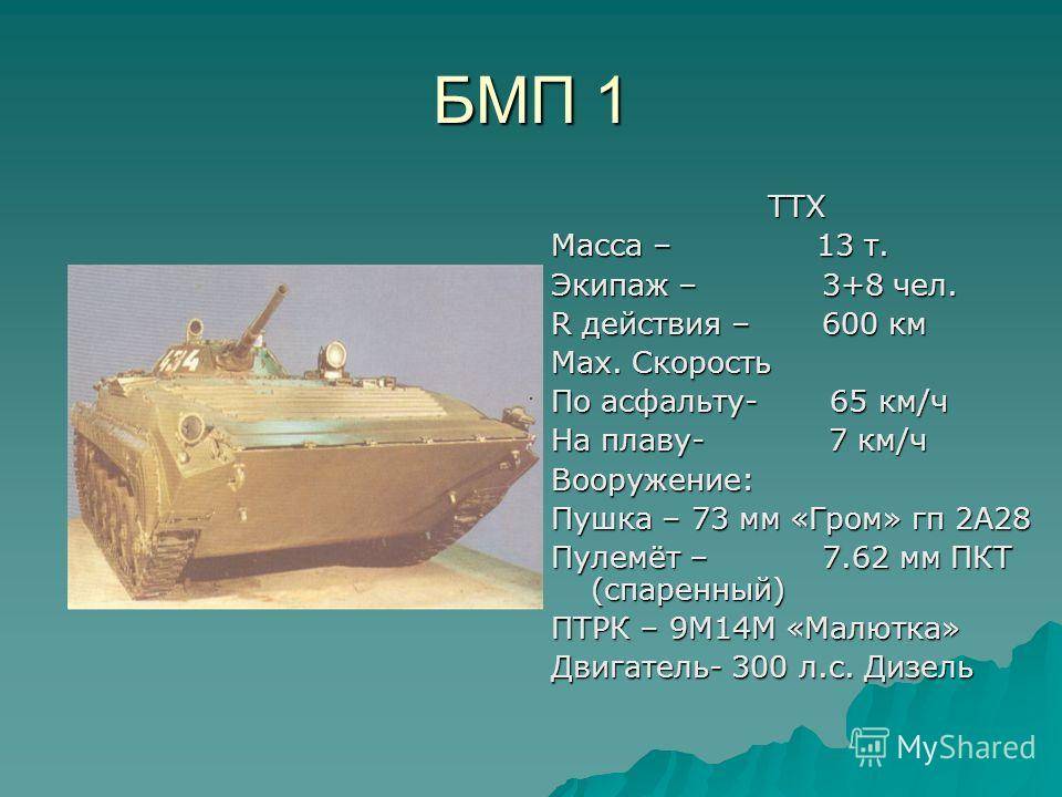 Бмп-1 двигатель, вес, размеры, вооружение