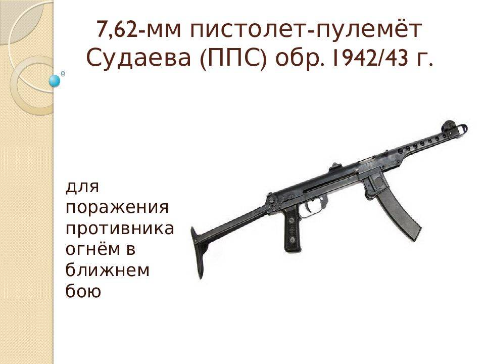 Пистолет-пулемёт судаева ппс-43>