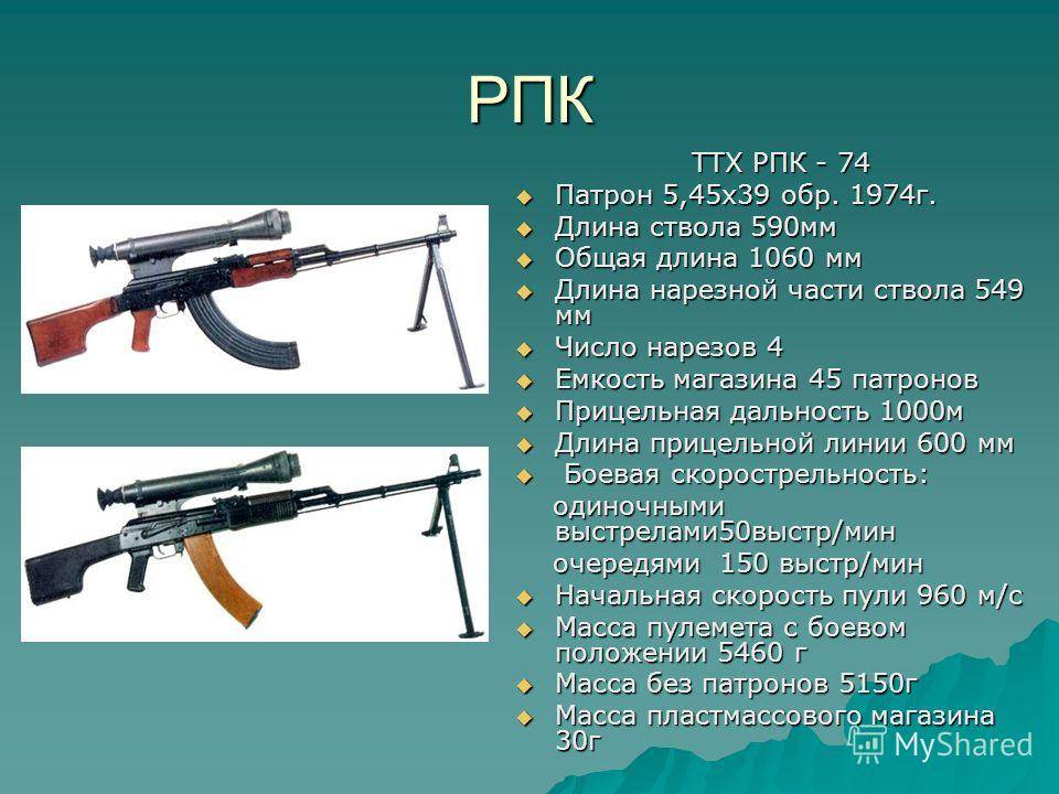 Пулемет рпк (ручной пулемет калашникова) - характеристики, фото