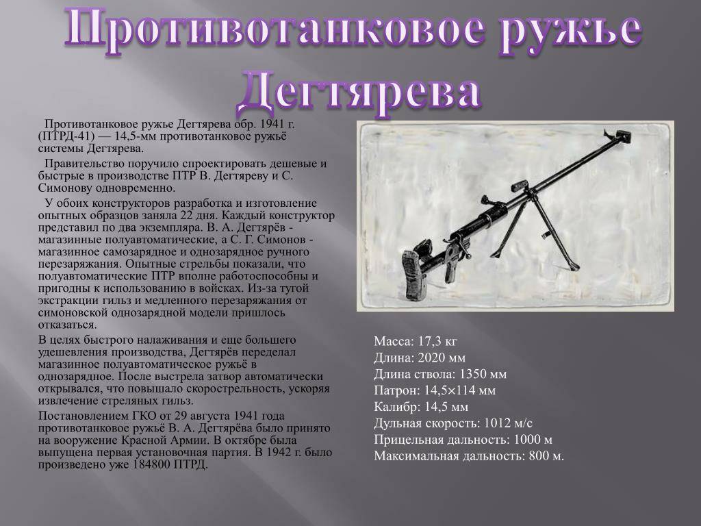 Противотанковое ружье птрс (симонова): характеристики, калибр. история создания отечественных противотанковых ружей