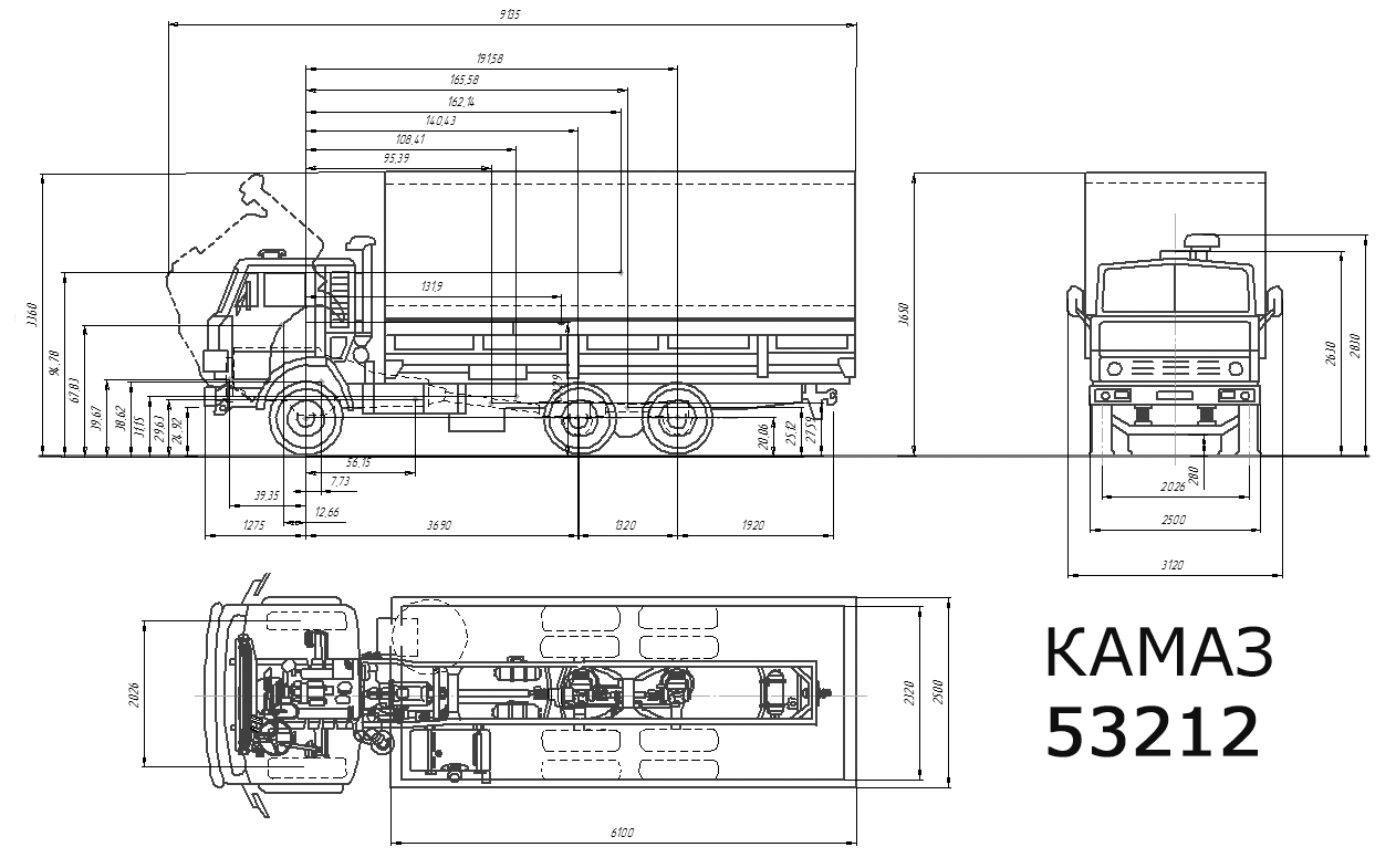 Камаз-53212 технические характеристики, двигатель и расход топлива, размеры и устройство кабины
