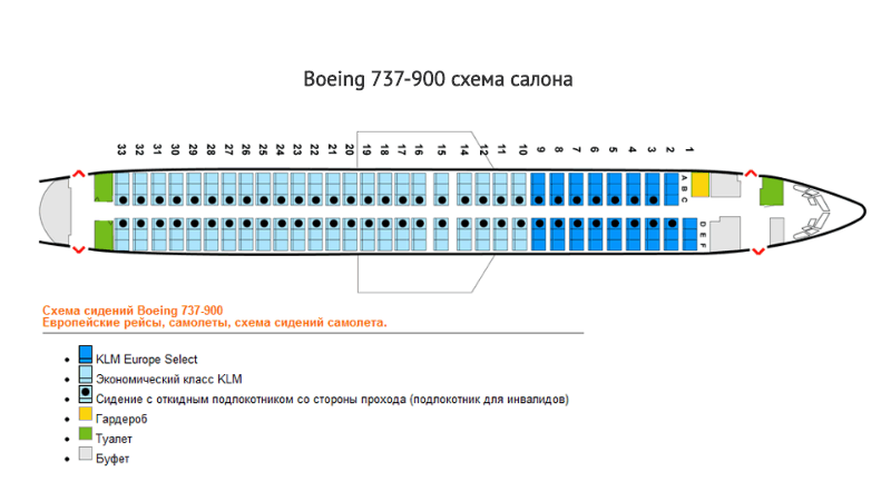 Лучшие места в самолете boeing 737 800 авиакомпания победа: схема салона