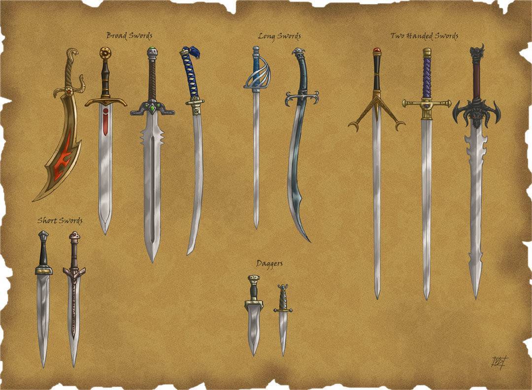 Назначение и разновидности двуручного меча, интересные факты о нем