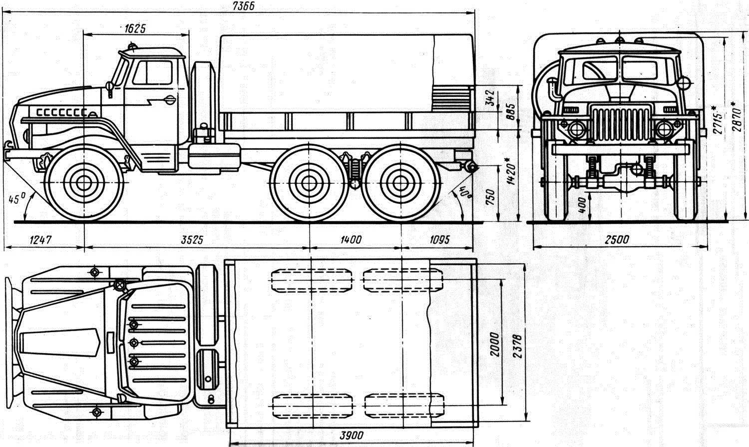 Полноприводный грузовик для бездорожья Урал-4320