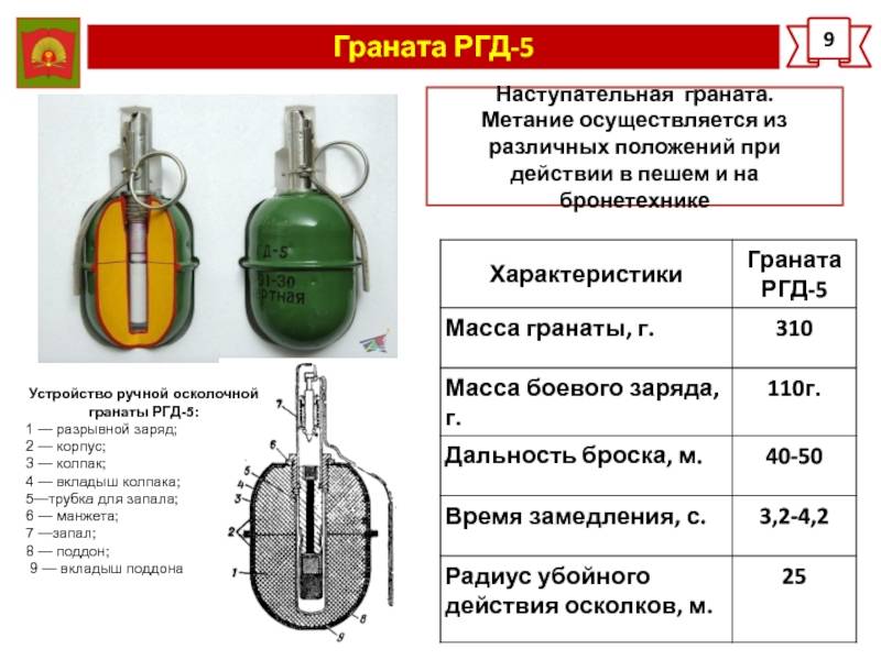 Описание осколочной гранаты ргд-33