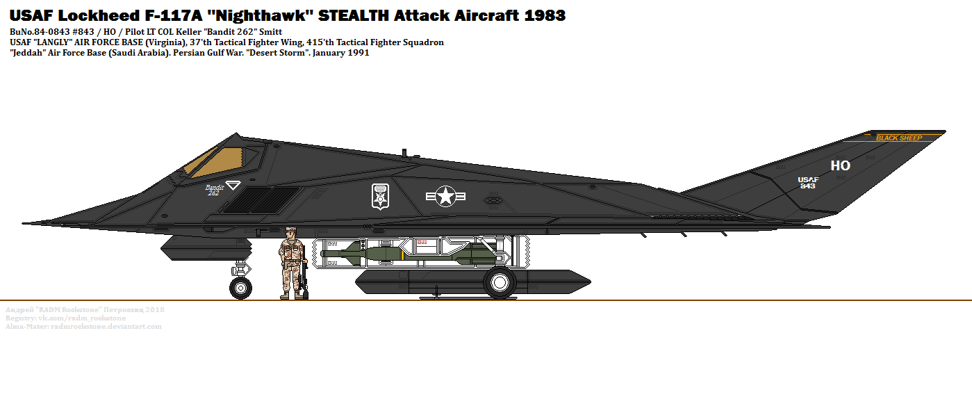 Тактический бомбардировщик f-117 nighthawk