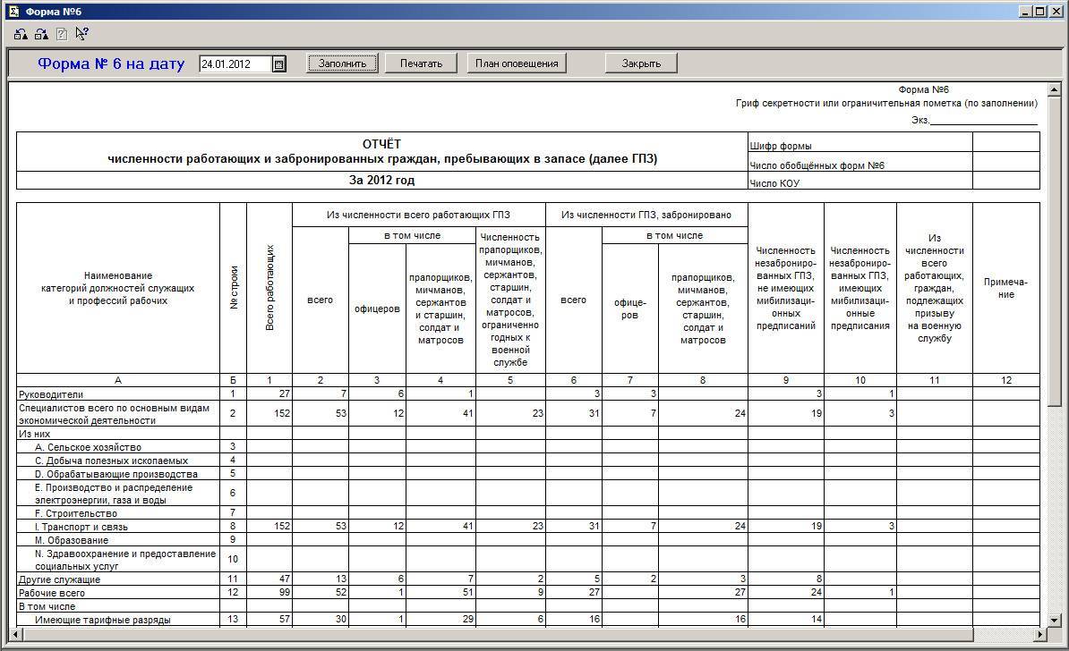 Форма 8 военкомат образец