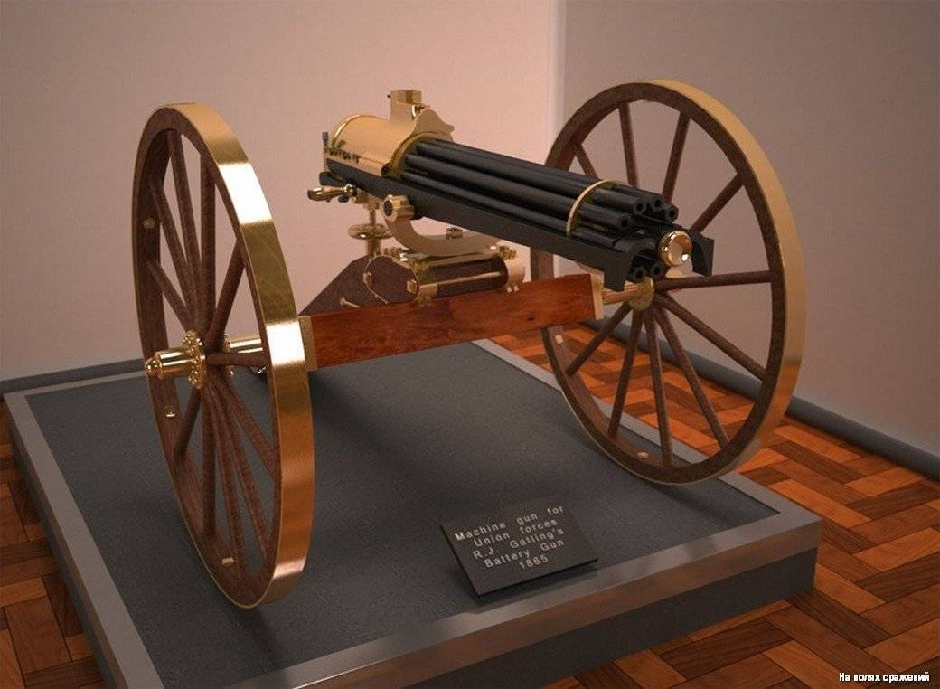 Пулемёт гатлинга 1862 - принцип работы шестиствольного пулемета
