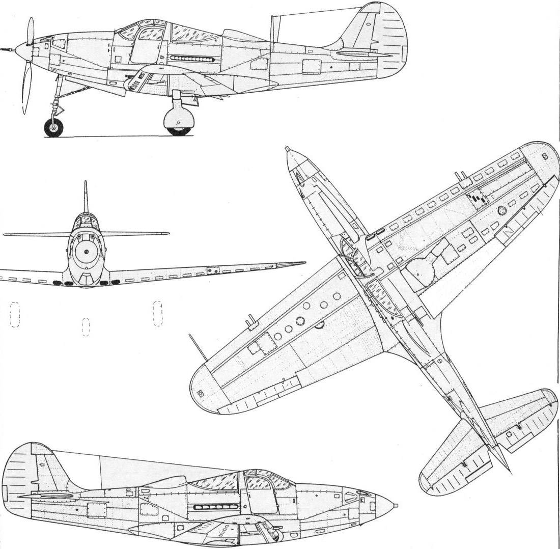 Аэрокобра, ленд-лизовский самолет bell p 39 airacobra, истребитель покрышкина, речкалова и гулаева, ттх и вооружение