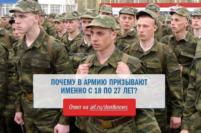 С какого возраста и до скольких лет берут в армию РФ