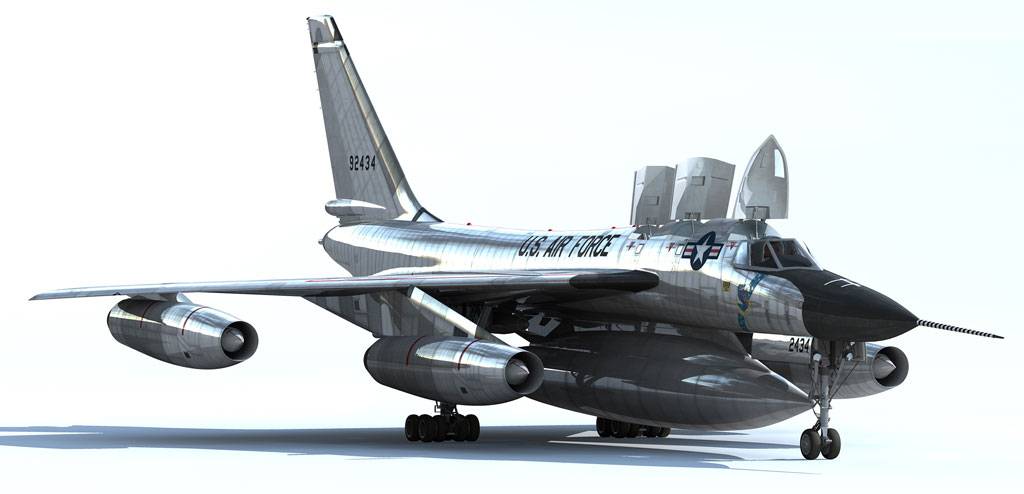 Первый серийный сверхзвуковой бомбардировщик convair b-58a hustler