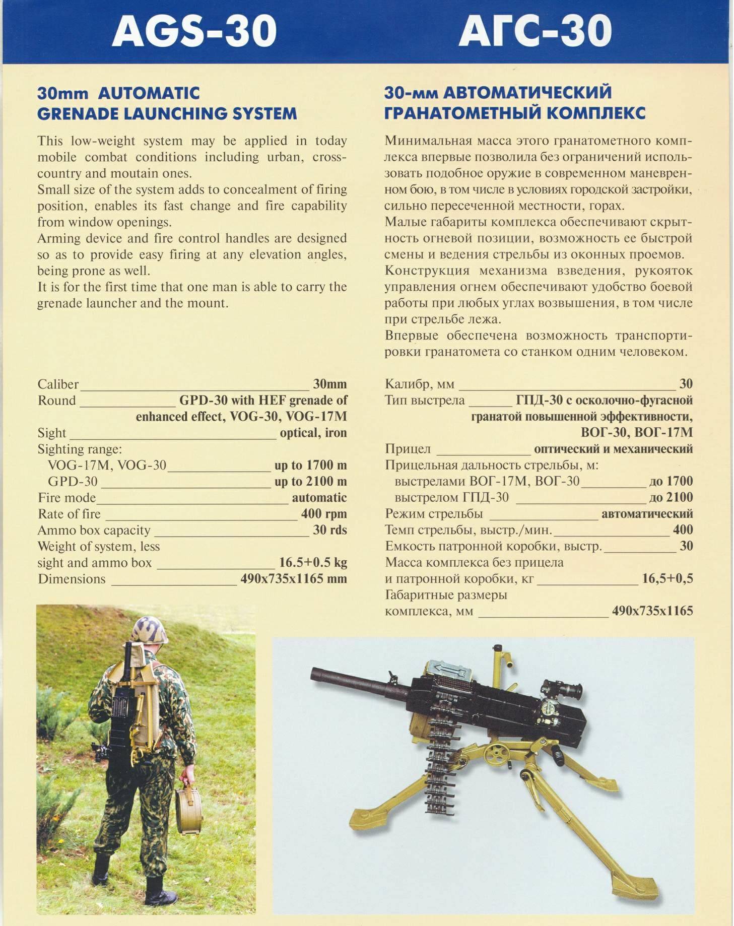 Агс-30 пламя, описание и ттх автоматического станкового гранатомета, состав расчета и правила стрельбы, калибр и модификации боеприпасов
