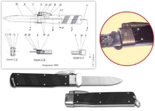 Механизм выкидного ножа схема