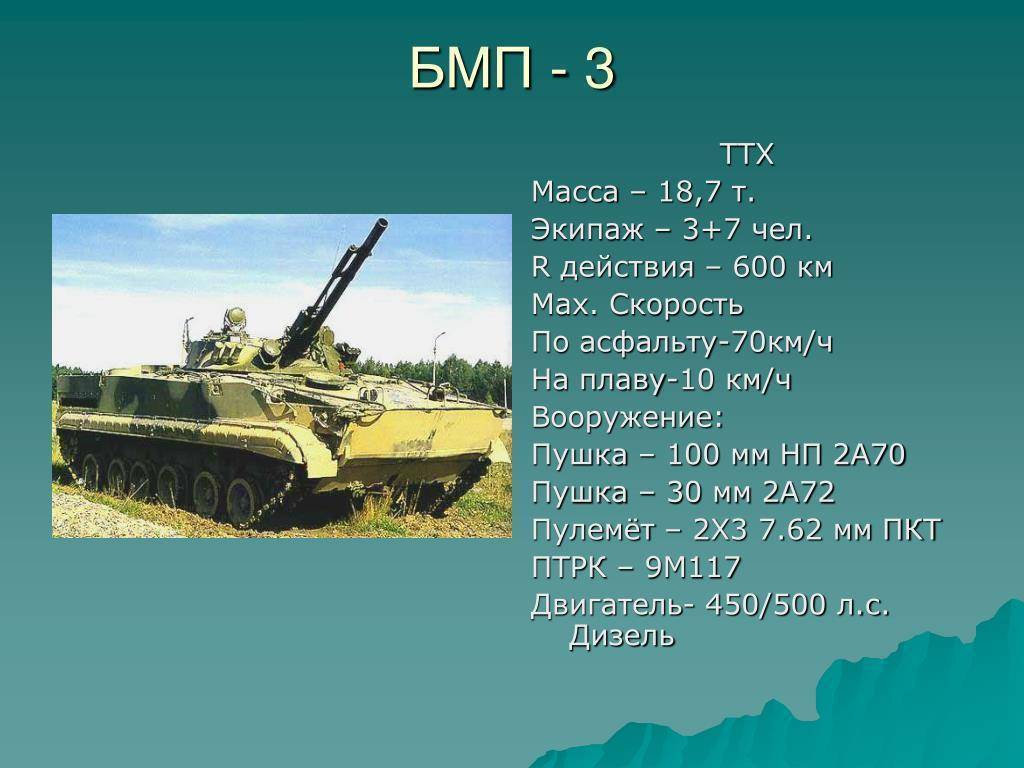 Бмп-3 боевая машина пехоты характеристики, фото