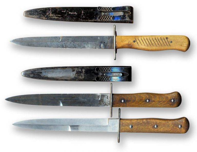 Схематичный чертеж окопного ножа образца 1917 г.